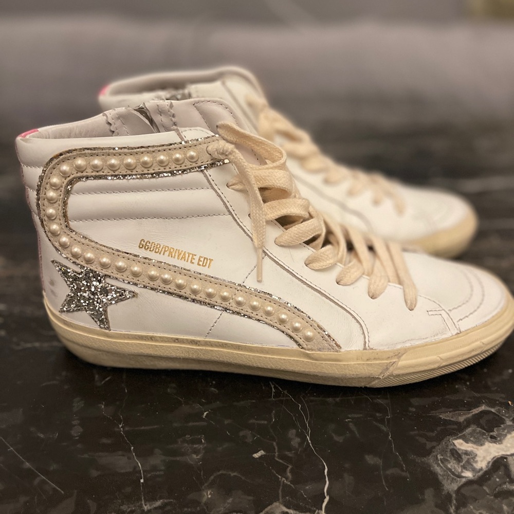 High top limited edition golden goose sneakers